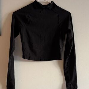 Adidas Black Long Sleeve Women's cropped Tee